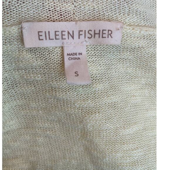 Eileen Fisher yellow short sleeves open asymmetrical cardigan size Small - Picture 5 of 11